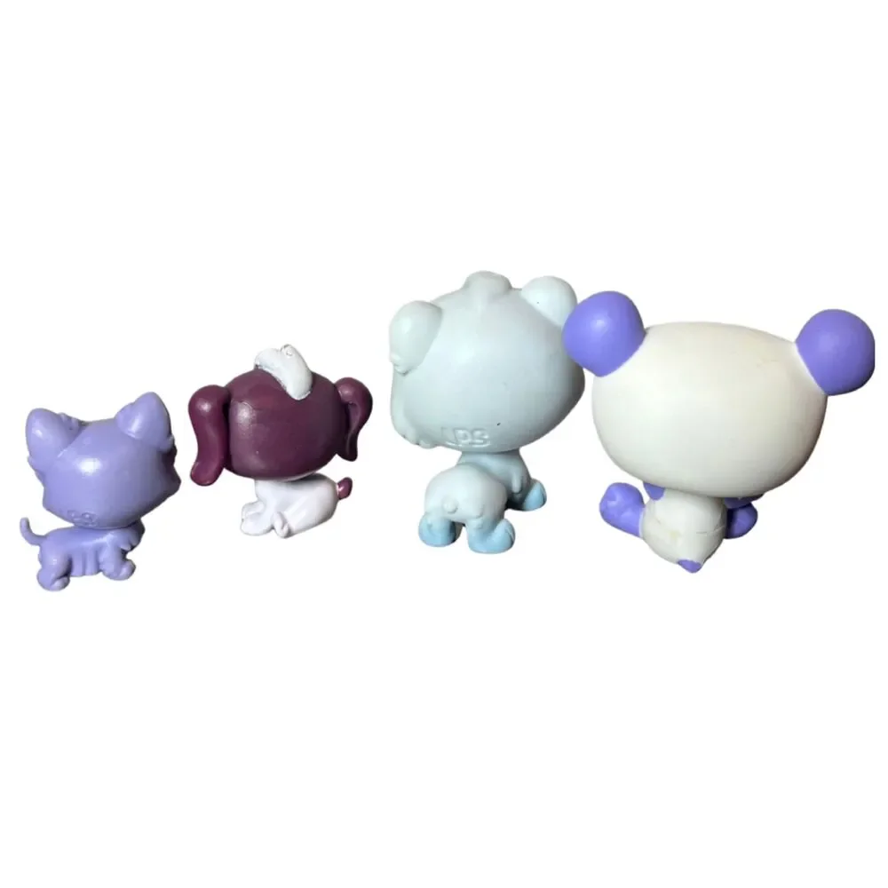 Littlest Pet Shop Style Figure Lot - 1 Monopoly Panda, 1 Polar Bear, 2 Mini Dogs